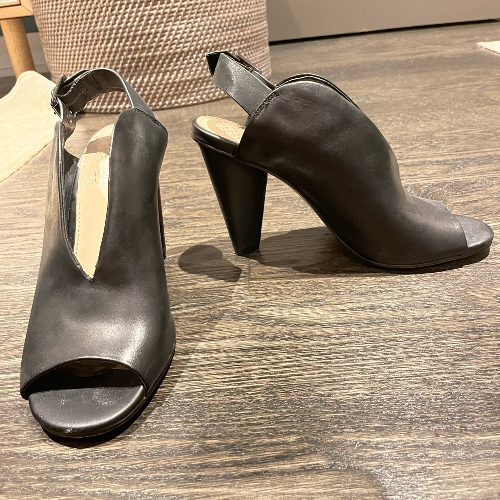 Vince Camuto Leather Open Toe Sling-back Pumps Sandals